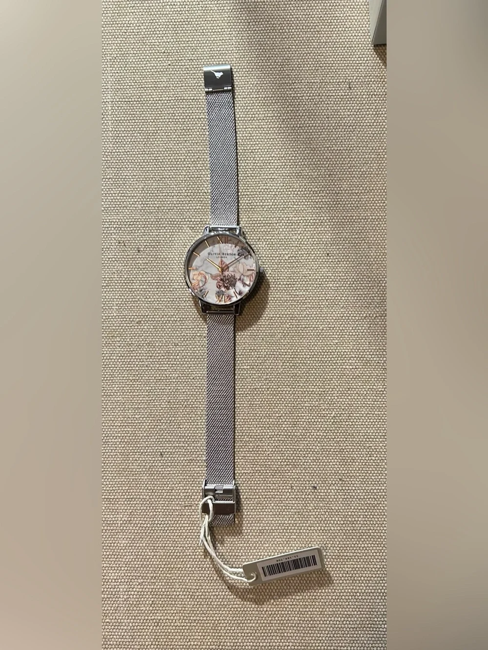 Olivia Burton Marble Florals Watch With 38mm Grey Marble design Floral Face